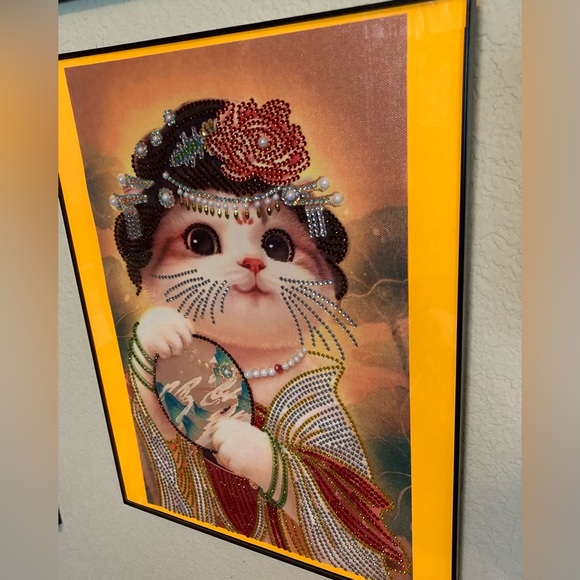 Finished Crystal Rhinestone Cat Goddess Diamond Painting - Picture 2 of 4